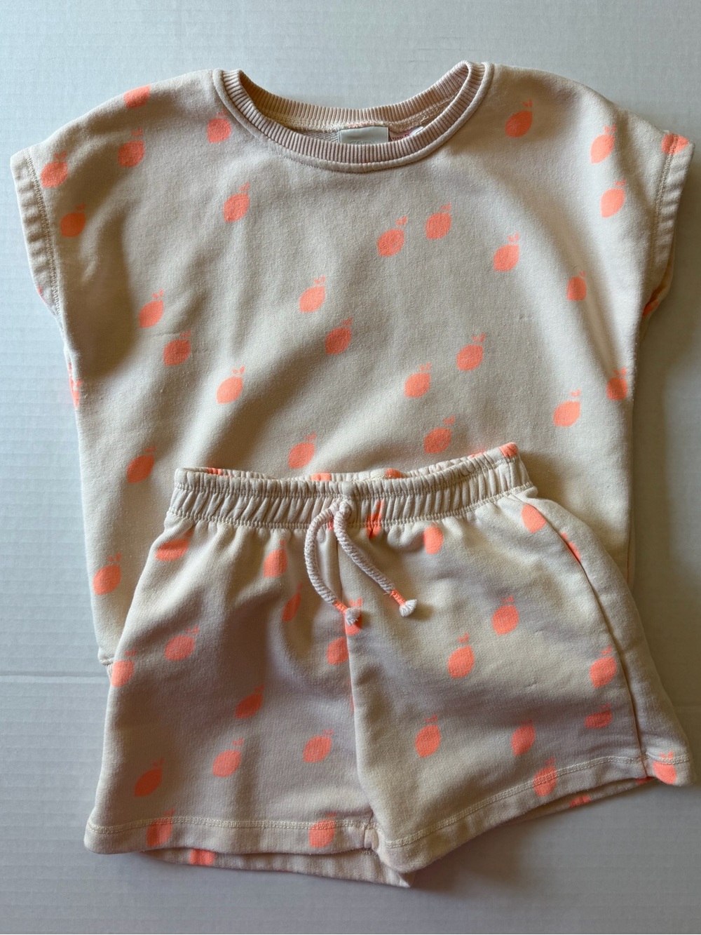 Zara Kids Fruit Print Sweatshirt & Shorts Matching Set Size 6